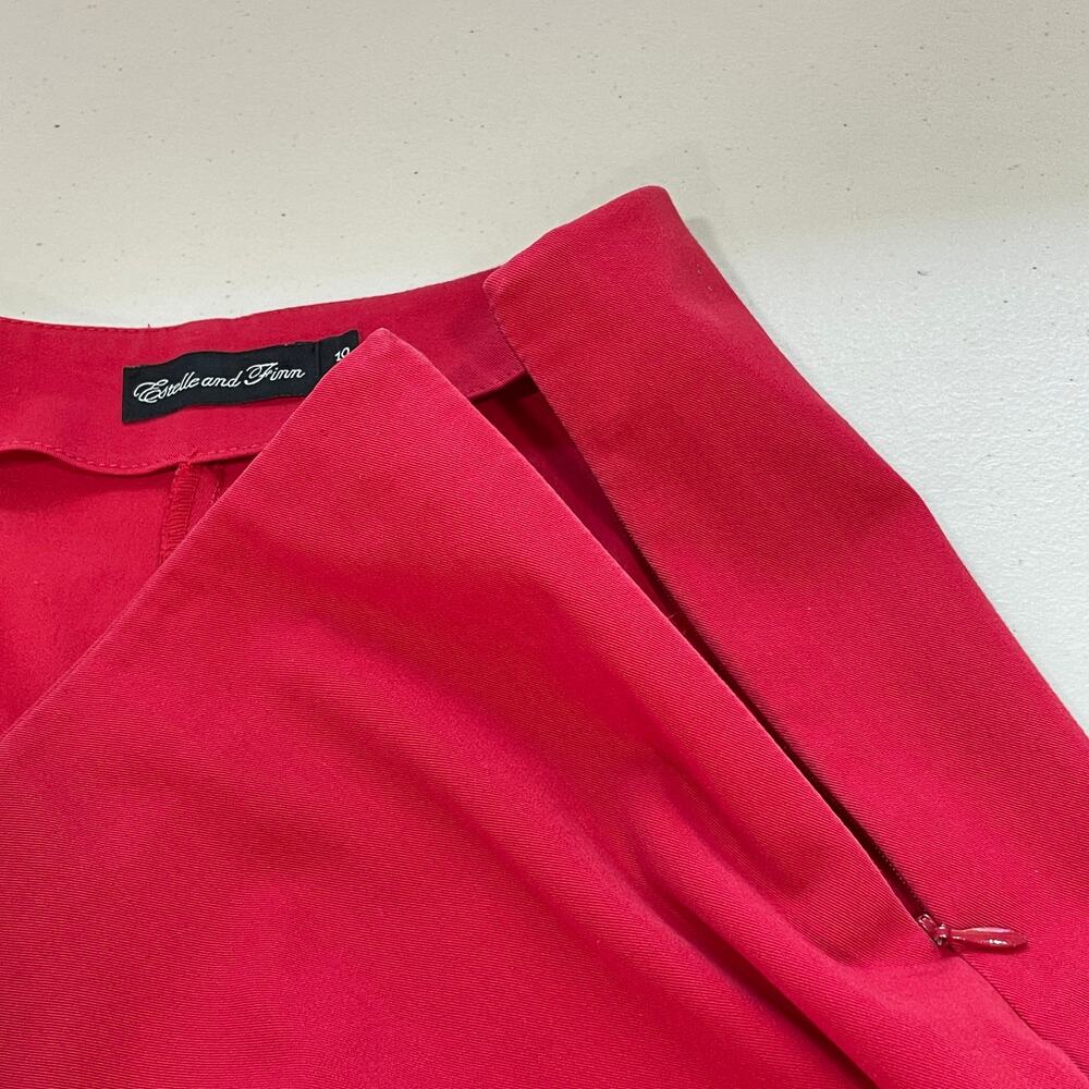 Estelle and Finn Red Stretch Tapered Leg Pants Slacks Leggings 10 - Picture 3 of 12